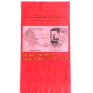 biohazard specimen k bag with pocket, recycled custom printed ldpe 3 layers