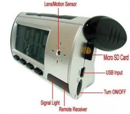 mini Desk Clock Camera with Motion Detection Alarm Clock DVR camera