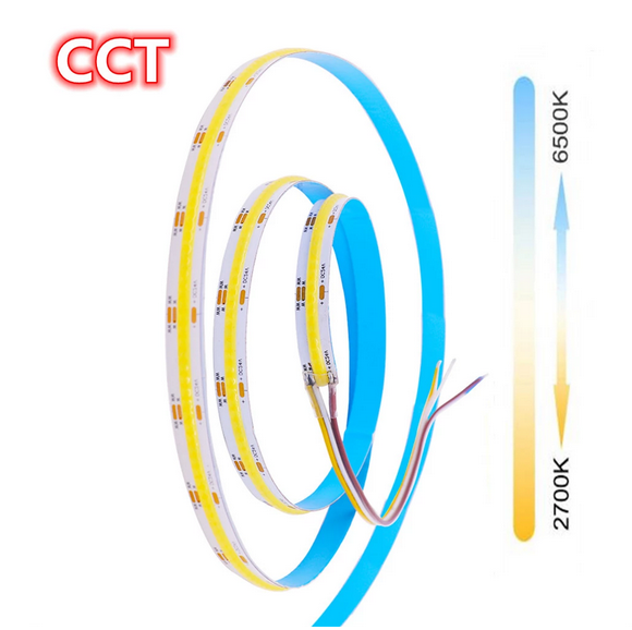 6500k Cob Rgbw Led Strip CRI90 Led Strip Lights No Dots Double Sided Pcb