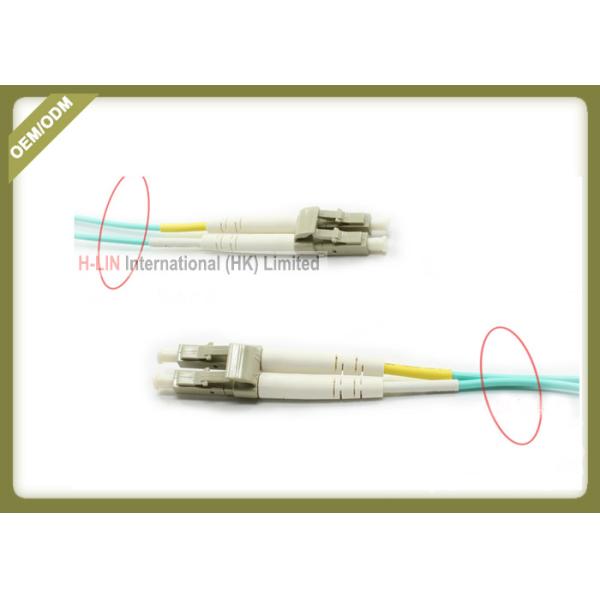 Duplex OM3 LC To LC Multimode Fiber Optic Patch Cable Jumper For Telecommunications