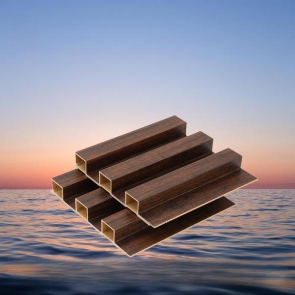 Modern Simplicity Damask WPC Laminated Fluted Flat Wall Panel for Indoor