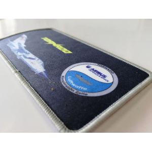 Dye Sublimation Heat Transfer Patch Pms Color Merrowed Border