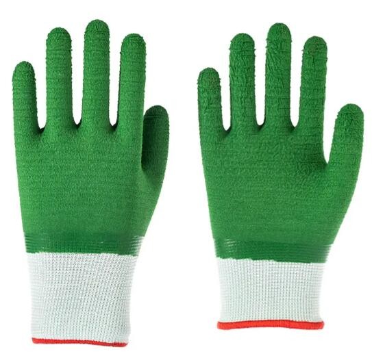 Polyester Wave Latex Grip Gloves Labor Protection Work Latex Gloves Wear