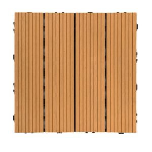 Customized Wood Deck Tiles Impact Resistant Outdoor Interlocking Wood Tiles