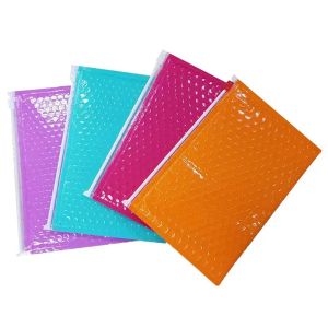 Shockproof Zipper Bubble Bags Mailing Shipping Logo Custom Padded Pouches