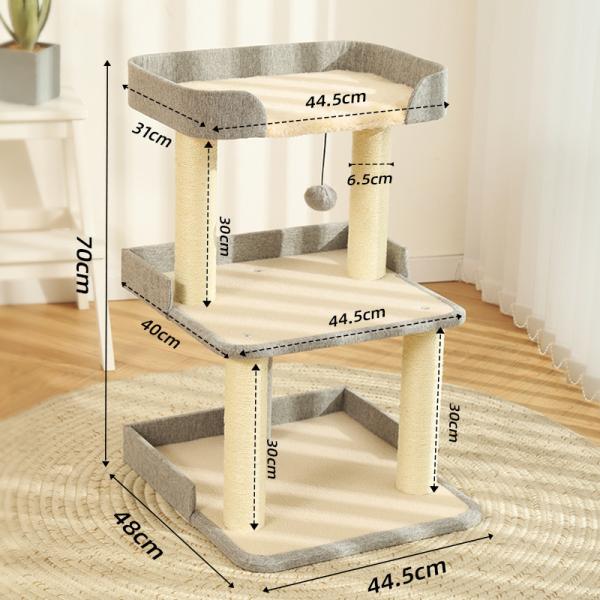 Customized Request Three Layer Sisal Cat Tree Scratcher with Logo Printing Option