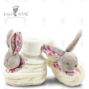 Comfortable Plush Baby Shoes 9cm Infant Baby Warm White Rabbit Shoes