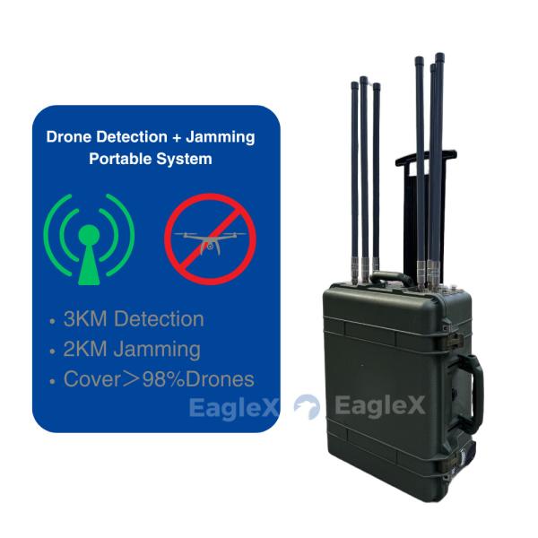 98% Drone Jammer Coverage 5.8 GHz 2KM FPV Jammer System with Up to 3 km