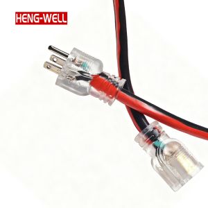 Heavy-Duty 12/3 Outdoor Extension Cord 3ft & 49ft Multi-Socket 15A 125V Lighted