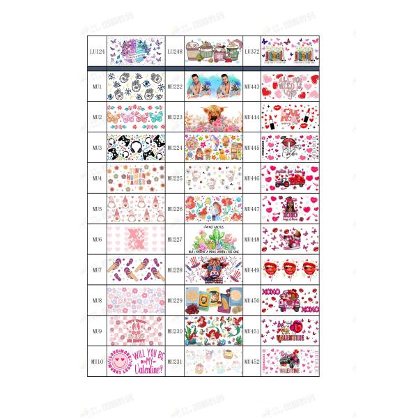 24oz UV DTF Tumbler Wraps UV Resistant Waterproof Weatherproof