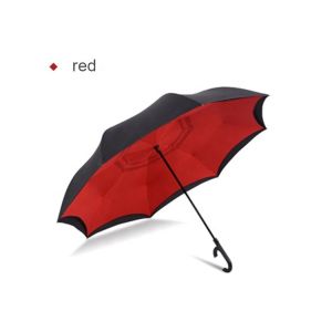 C Shaped Handle Windproof Double Layer Folding Inverted Umbrella