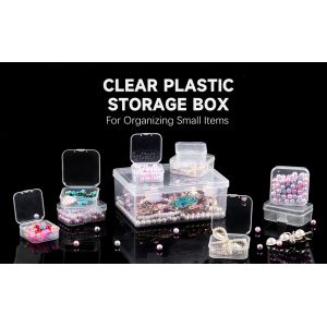 Organizer Storage Boxes - Small Plastic Storage Containers With Hinged Lids For