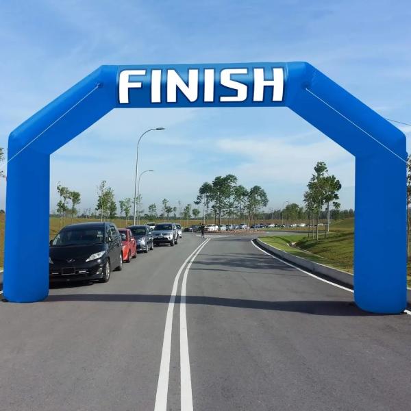Blue 20ft Inflatable Archway Event Arch Entrance Finish Line Inflatable Race