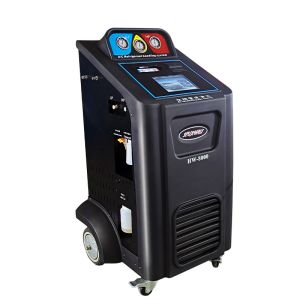 Black 1000w Automotive Refrigerant Recovery Machine Built - In Printer