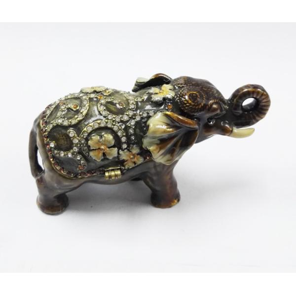 Elephant trinket jewelry box petwer metal jewelry box display box