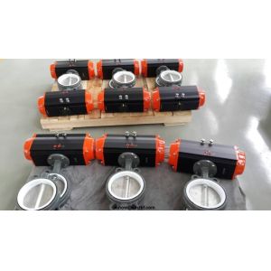 AT series double action single action black aluminum body pneumatic rotary