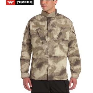 Anti UV Army Camouflage Clothes With Zigzag Stitched Mandarin Collar