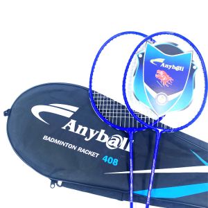 Blue LightWeight Steel Iron Carbon Fiber Badminton Racket For Training Use