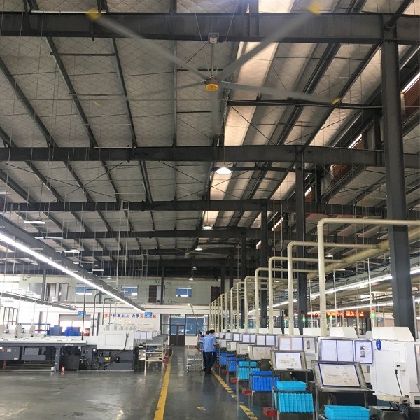 6.1m Industrial Ceiling Fan With 6 Aluminum Blades Enhances Airflow In Garment