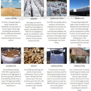 FIBC Recycle Container 1 Ton PP Woven Jumbo Big Bags For Agriculture And