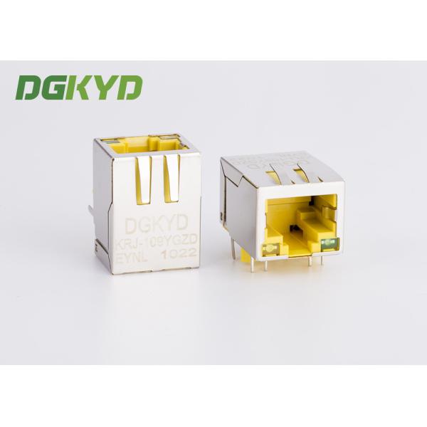 10 / 100 baseT RJ45 PCB connector with LAN Filter for Adsl, yellow housing