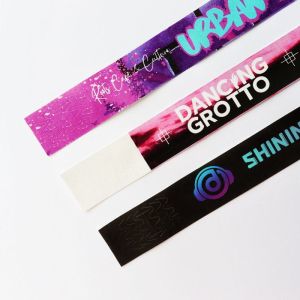 Full Color Printing Tyvek Paper Event Wristbands Adjustable and Customizable for