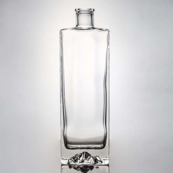 Super Flint Glass Custom Mountain Base 750ml Whisky Rum Glass Liquor Bottle for