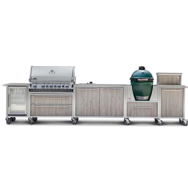 Moistureproof Aluminium 304SUS Modular Kitchen Cabinets With Wheels