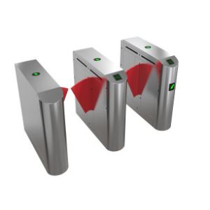 Exhibition Flap Barrier Turnstile Anti Interference With Alarm Function