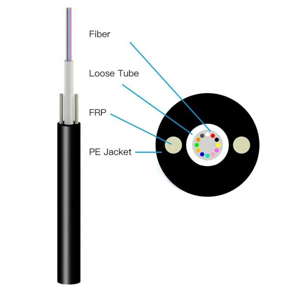 12F Overhead Outdoor Fiber Optic Cable GYXFTY G655 G652D G657A Non Metallic