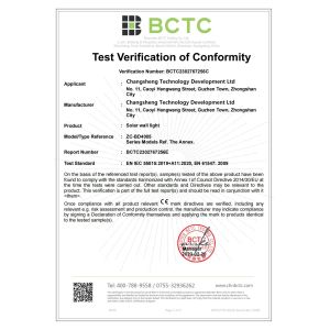 Changsheng Solar Technology Development Ltd  Certifications