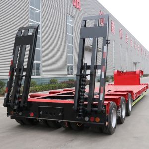 24V Low Bed Semi Trailer 100 Tons 6 Axles In Three Lines Gooseneck Drop Deck