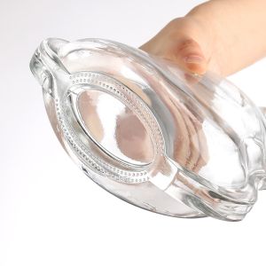 500ml Frosted Clear Empty Round Crystal Whiskey Bottle for Luxury Liquid Glass