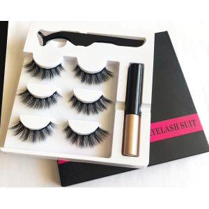 Wholesale 3D Silk Natural Black Magnetic False Lashes With Flexible Band from china suppliers