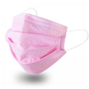 Fluid Resistant Pink Disposable Mask , Custom Surgical Mask Windproof Keep Warm