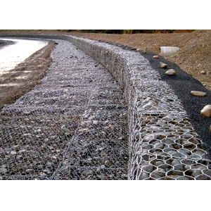 Galfan Coated Gabion Stone Cages , Galvanized Gabion Basket Retaining Wall