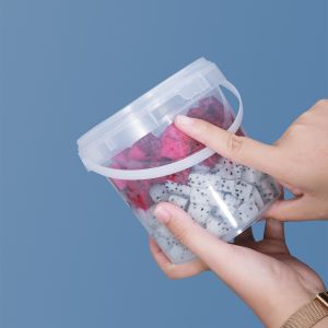 1000ml 1L Plastic Bucket With Handle For Chocolate Candy Cookies Package Food