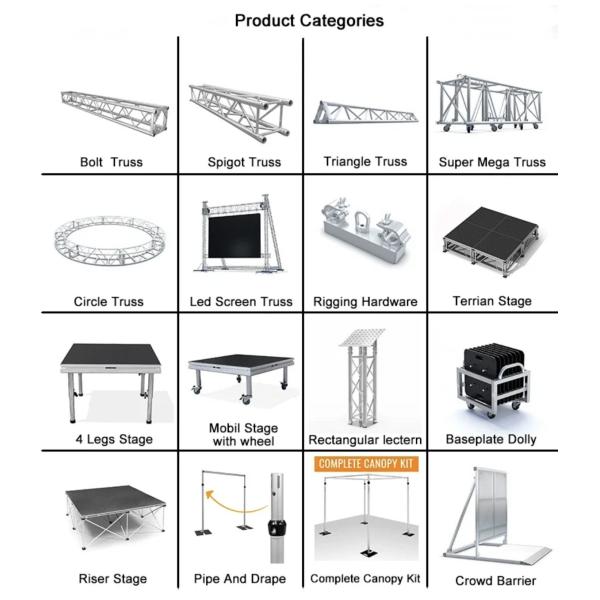 2m 3m 4m Aluminum Alloy Mult Angle Lighting Truss Display For Event / Exhibits