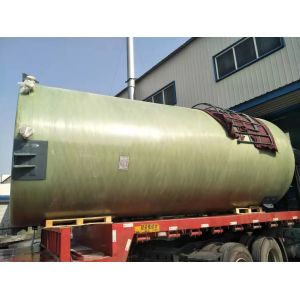Cylindrical Durable FRP Horizontal Tank Filament Winding Water Reservoir