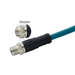 China Waterproof Molded M12 X Code Connector Au Contact For Ethernet Interface on sale