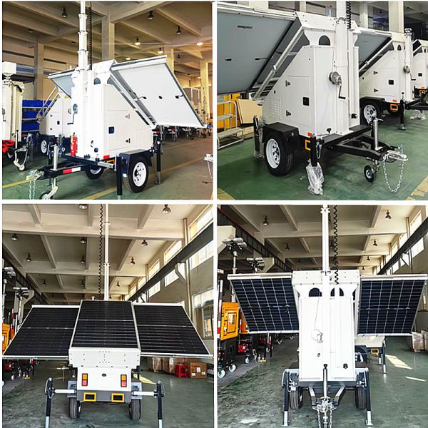 Portable Solar Light Tower Construction Site Trailer Light Tower High Performance Solar Powered Lighting Towers