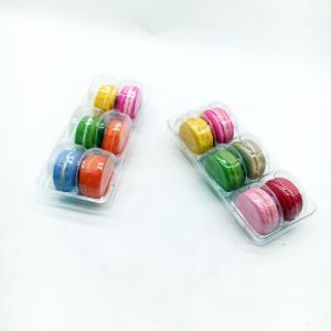 Custom Macaron Clear Tray Macaron Recyclable Packaging Transparent Box 6pcs