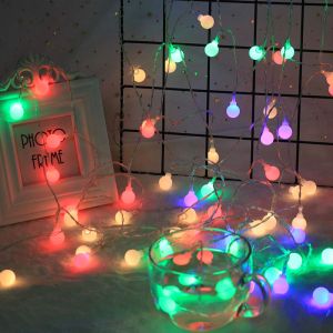 50/100 Leds Globe Ball String Lights Dimmable IP65 Fairy String Lights 8 Modes
