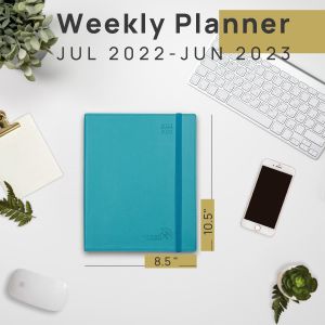2023 2024 Donau Blue 2 Pages Per Week Planner with Monochrome Inner
