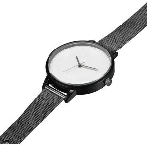 Mesh Band Alloy Quartz Watch White Dial 3ATM Waterproof IP Plated