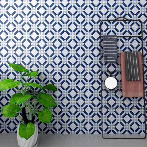 20x20cm Blue and White Ceramic Rustic Tile for Indoor Floor