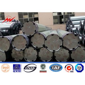 China Octagonal Steel Electric Transmission Poles Galvanized Metal Utility Poles 4mm on sale