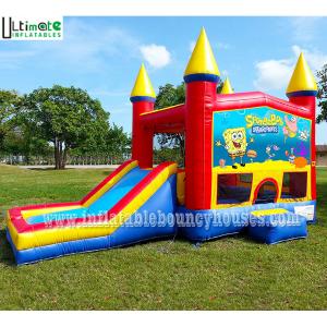 Wholesale 5in1 Kids Module Panel SpongeBob Inflatable Bounce House With Pillars N Hoop from china suppliers