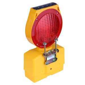 Plastic ABS Barricade Flasher Lights Red Solar 1000MAH Monocrystalline Silicon