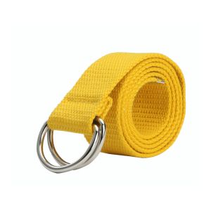Canvas Knitted Belt 110cm Double D Ring Belt Unisex Cotton Web
